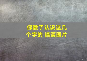 你除了认识这几个字的 搞笑图片